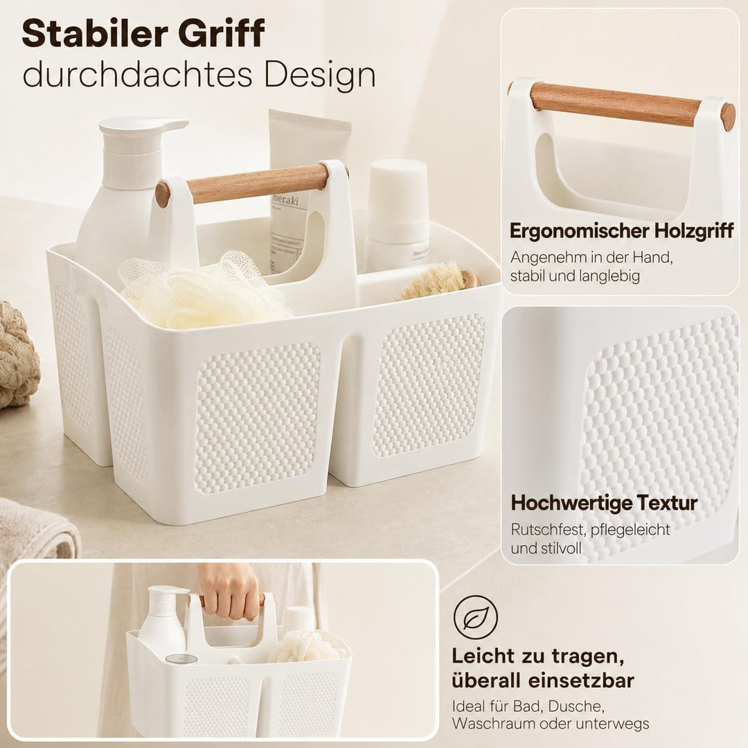 ALINK Portable Dusche Caddy Korb mit Fächern, Kunststoff geteilt Reinigung Caddy Organizer Storage T