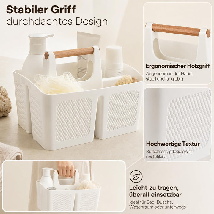 ALINK Portable Dusche Caddy Korb mit Fächern, Kunststoff geteilt Reinigung Caddy Organizer Storage T