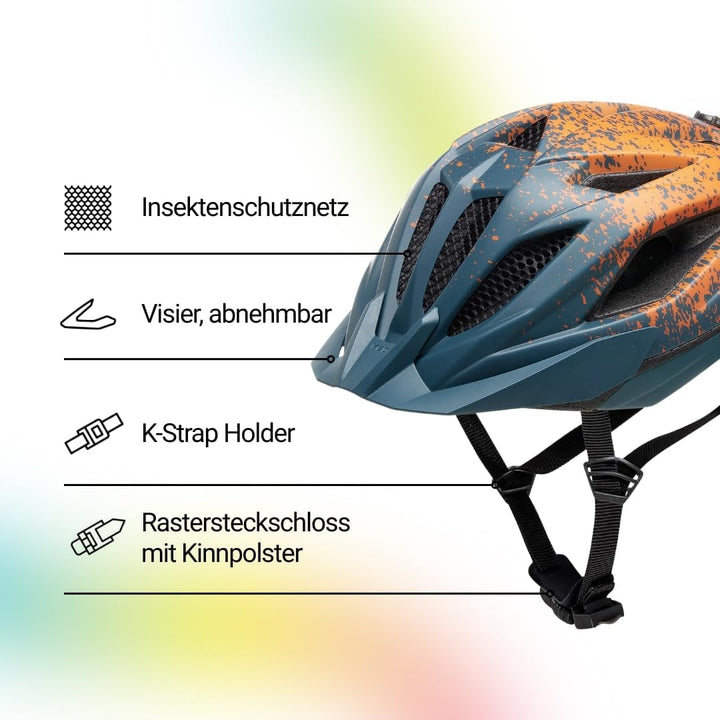Street Jr Pro Kinder- und Jugend-Fahrradhelm mit LED Rücklicht, 300g, Made in Germany, Maxshell-Tech
