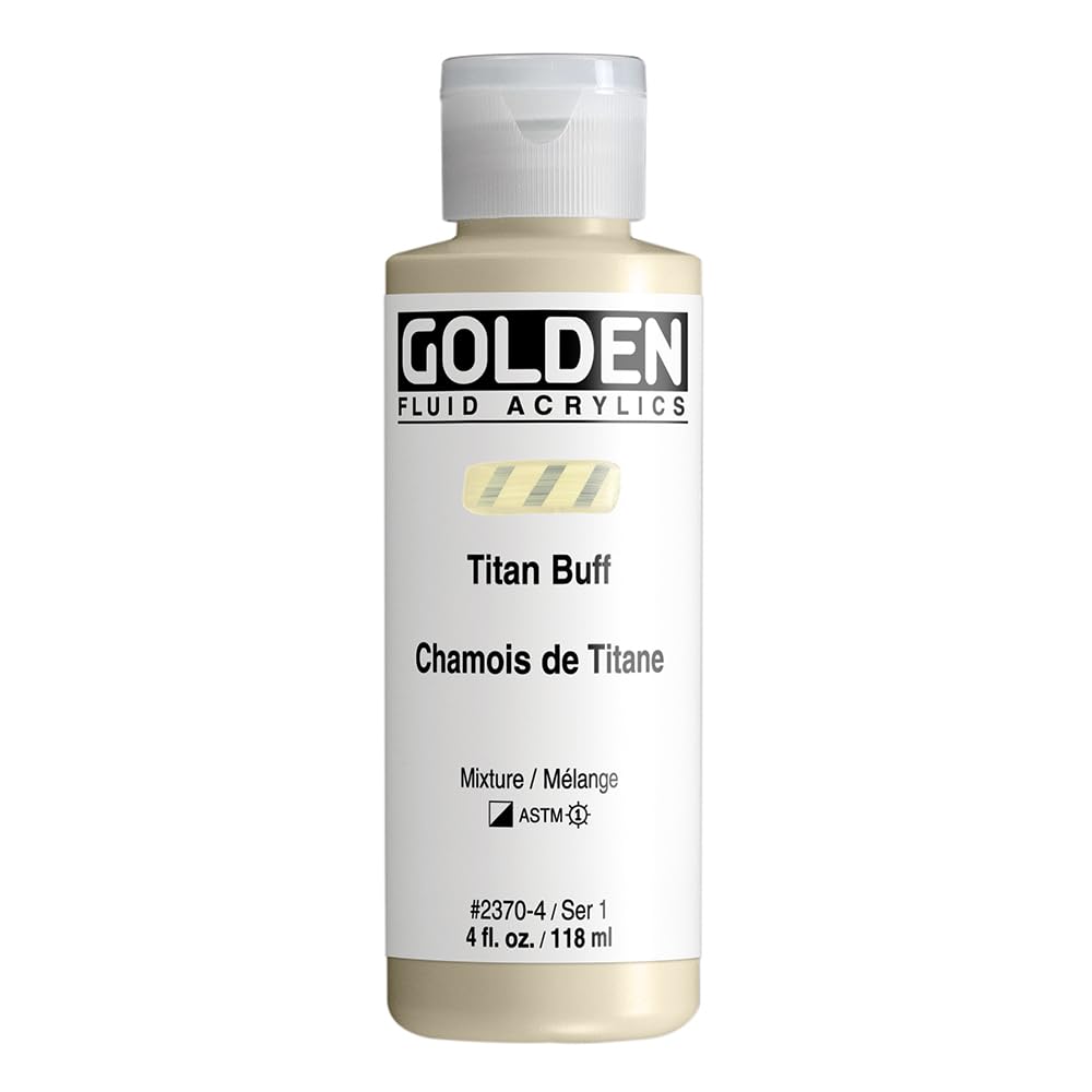 Golden Fluid Acrylics Acrylfarbe, 118 ml, Weiss (Titan Buff), Buff