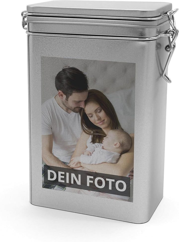 Personalisierte Kaffeedose mit Foto bedrucken lassen - Vorratsdose für Kaffee mit eigenem Motiv gest