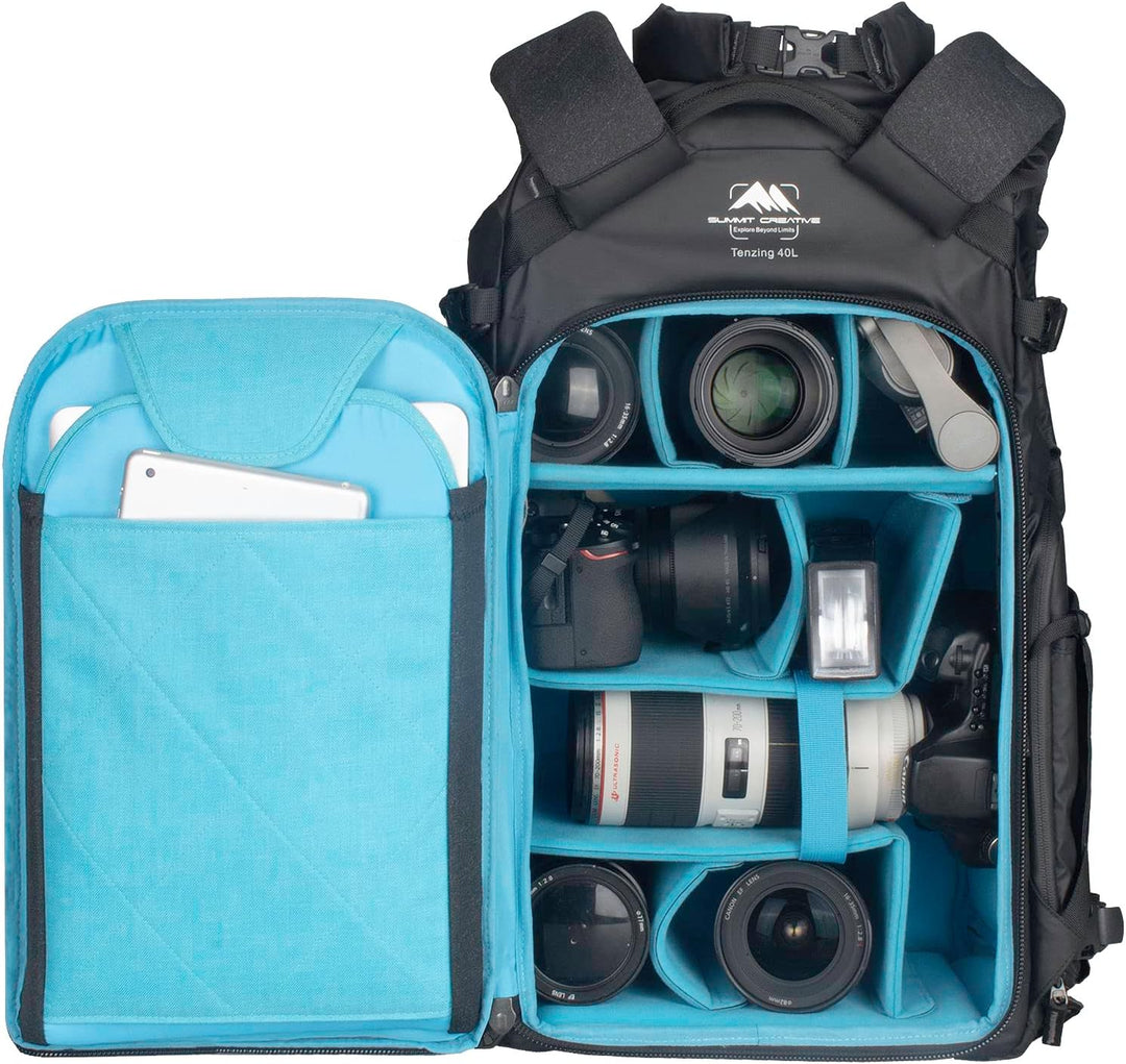 Summit Creative TENZING Roll-Top-Kamerarucksack 40 Schwarz, 40 Schwarz