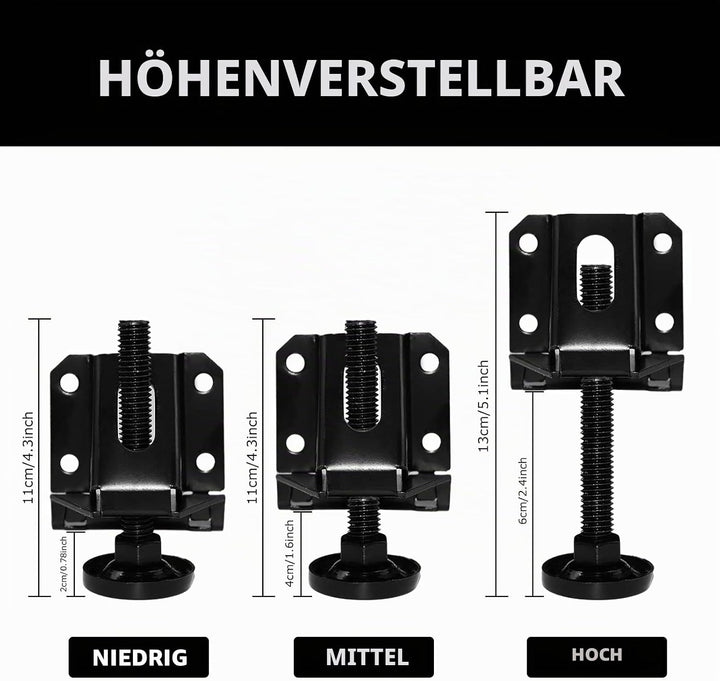LOSCHEN]16PCS Hochbelastbare verstellbare Nivellierfüsse für Möbel, Sechskantmuttern Sperre Möbelfüs