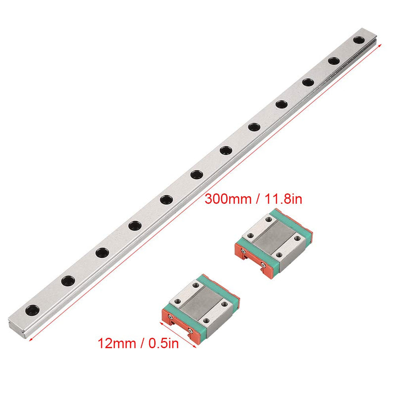 1 stück 300mm MGN12 Miniaturschlitten Linearschiene Führungsschiene 12mm Breite + 2 stücke MGN12B Gl