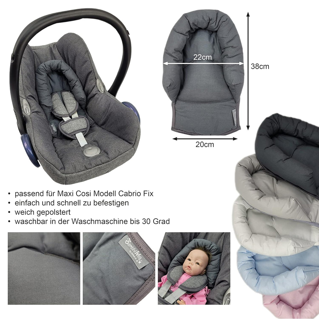 BAMBINIWELT Kopfpolster Kopfkissen für Babyschale kompatibel mit Maxi Cosi Modell Cabrio Fix und Cit