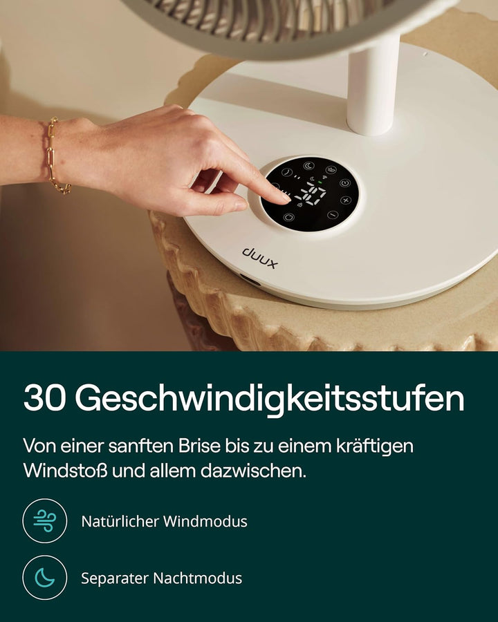 Duux Whisper Flex 2 Smart Ventilator – flüsterleise 13 dB – Nachtmodus & Timer – höhenverstellbar (5