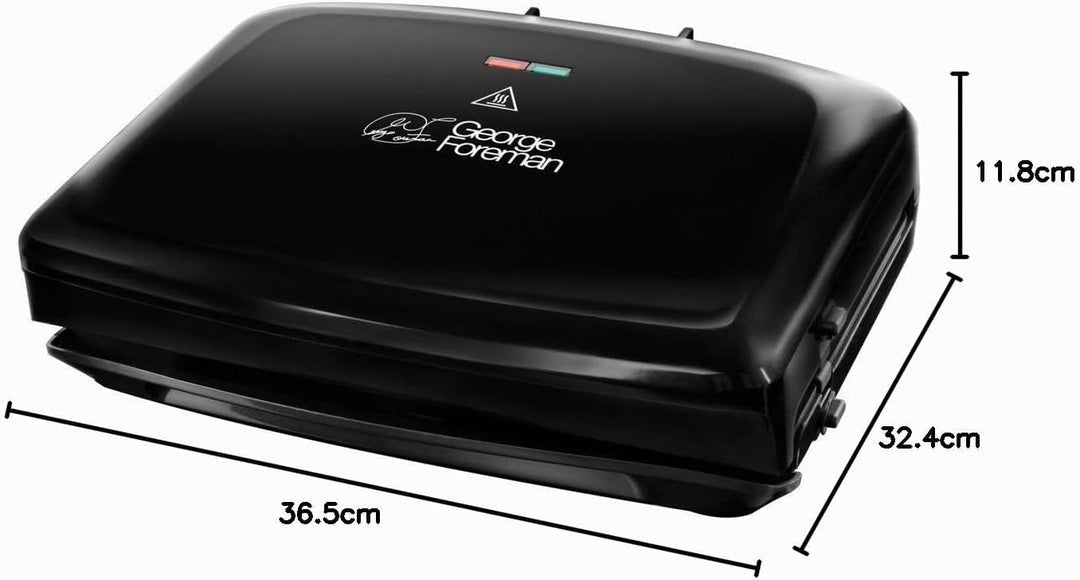 George Foreman 24330-56 Family Fitnessgrill, Kontaktgrill, Panini- und Sandwichgrill, 32,5 x 18 cm g