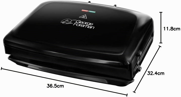 George Foreman 24330-56 Family Fitnessgrill, Kontaktgrill, Panini- und Sandwichgrill, 32,5 x 18 cm g
