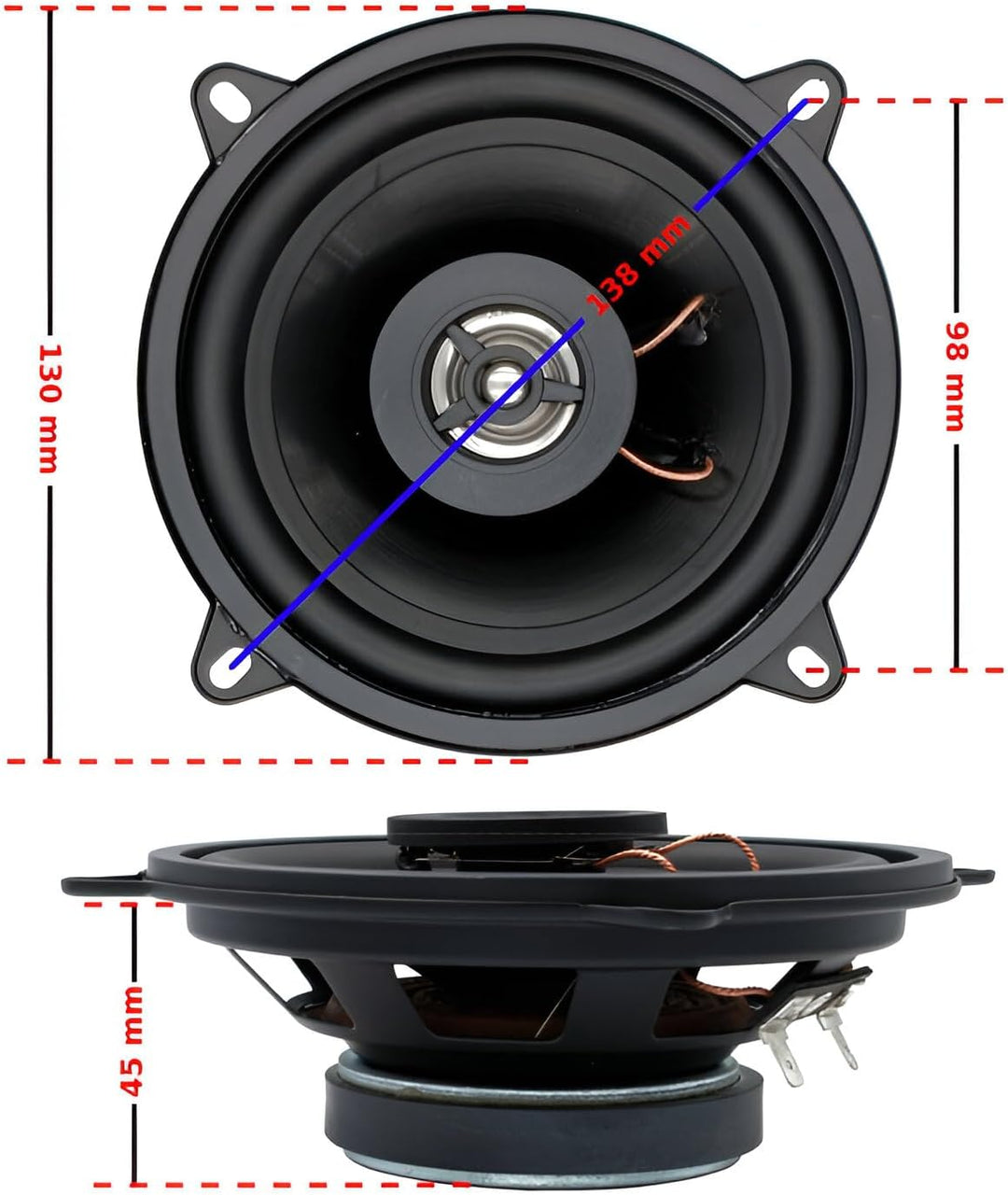 Sound Way - Lautsprecher mit 13cm Adaptern kompatibel mit Fiat Doblò / Fiorino / Qubo - Citroen Nemo