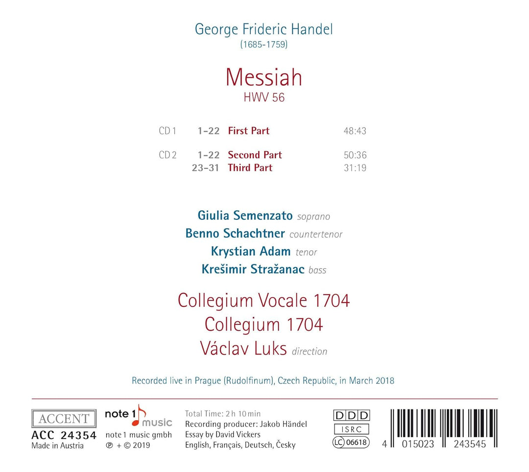 Händel: Der Messias, Audio-CD