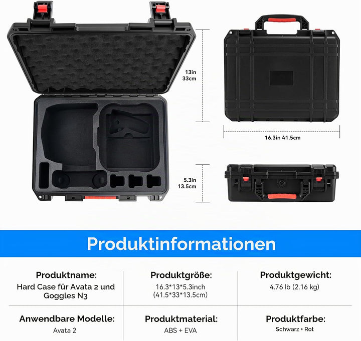 FPVtosky Hartschalenkoffer für DJI Avata 2 Drone/Fly Smart Combo für DJI Goggles N3(Nicht für Goggle