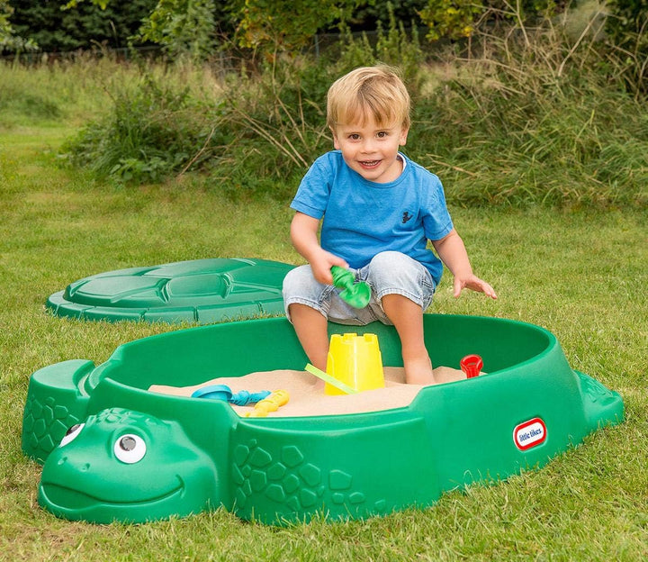 Little Tikes Schildkröte Sandkasten für den Garten. Sicheres & tragbares Sommerspielzeug, Planschbec