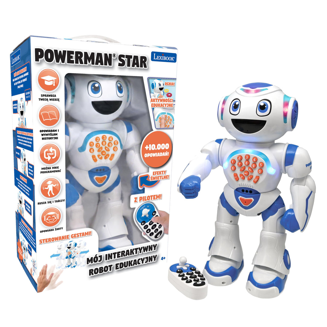Lexibook Powerman Star - zdalnie sterowany mówiący STEM z możliwością programowania dla dzieci pd LA
