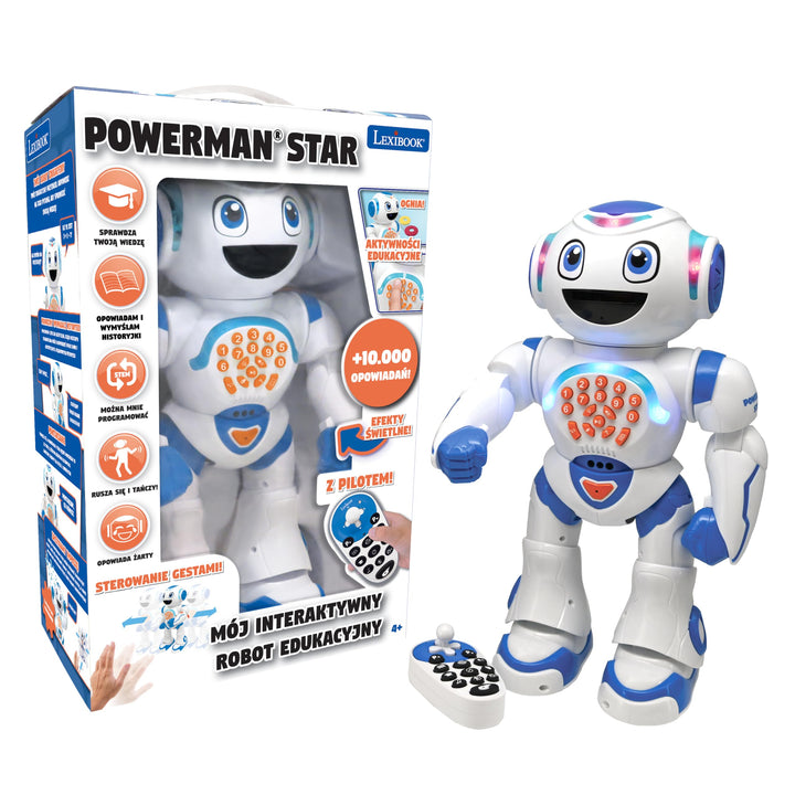 Lexibook Powerman Star - zdalnie sterowany mówiący STEM z możliwością programowania dla dzieci pd LA