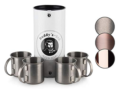 Buddy´s Bar - Moscow Mule Becher, 450 ml, hochwertiger Edelstahl-Becher, lebensmittelecht, Cocktail-