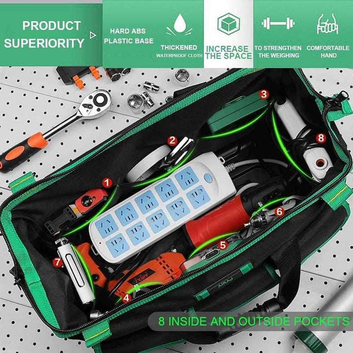 AIRAJ 18 Zoll Werkzeugtasche,Wasserdichte Werkzeugtaschen,Adjustable shoulder strap,thickened plasti