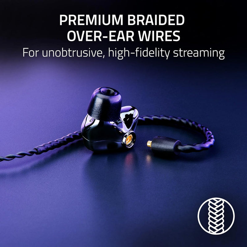 Razer Moray In-Ear-Monitor für Streaming: Hybrid Dual Driver Akustisches Design – Ergonomische Flach