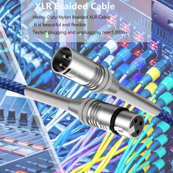 XLR Kabel,3 Pin XLR Mikrofonkabel,Metallfeder XLR Stecker auf Buchse kabel,für Studioaufnahmen, Audi