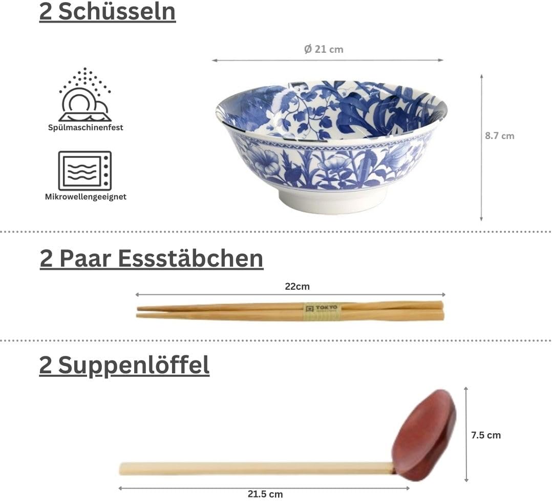 TOKYO Design Wa Kaeru Schalen 2er Set | Japanisches Porzellan | Suppenschalen mit Frosch-Motiv | Ø 2