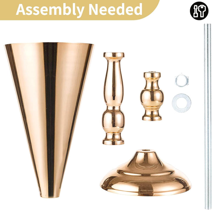 NUPTIO Gold Vase für Hochzeit Tischdeko: 2 Stück 42cm Hohe Blume Trompete Vasen Metall Tische Mittel