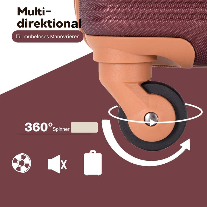 Travelhouse Bari Premium Kofferset 6-teilig – Robust & leichtes ABS Hartschalen Trolley Set mit 4 Ko