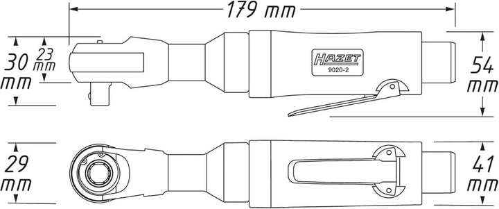 HAZET Ratschenschrauber 9020-2 Vierkant massiv 6,3 mm (1/4 Zoll)