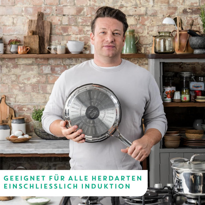 Tefal Jamie Oliver by Cook's Direct On Wokpfanne, 28 cm, Antihaftversiegelung, Thermo-Signal, geniet