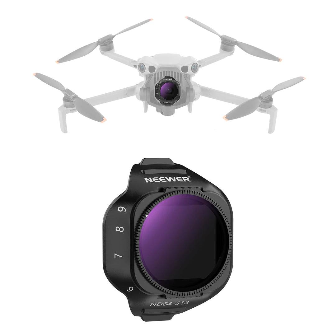 NEEWER Variabler ND Filter Kompatibel mit DJI Mini 5 Pro Drone Kamera, Snap On, Einstellbarer Graufi