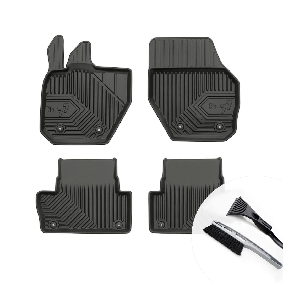 Gummimatten Auto Fussmatten mit Rand Gummi Automatten 4-teilig Set - passend für Volvo XC60 I 2008-2