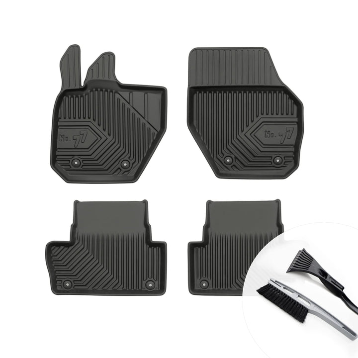 Gummimatten Auto Fussmatten mit Rand Gummi Automatten 4-teilig Set - passend für Volvo XC60 I 2008-2