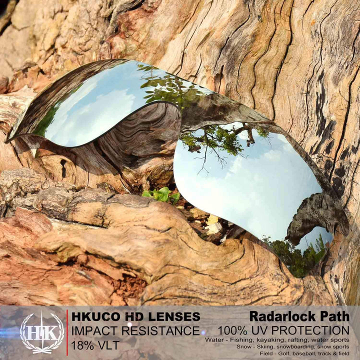 HKUCO Verstärken Ersatz-Brillengläser für Oakley RadarLock Path Blau/Schwarz/Titan TAC Polarisiert
