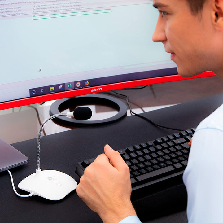 KLIM Talk USB - Standmikrofon PC und Mac - Kompatibel mit jedem Computer - Professionelles USB Mikro