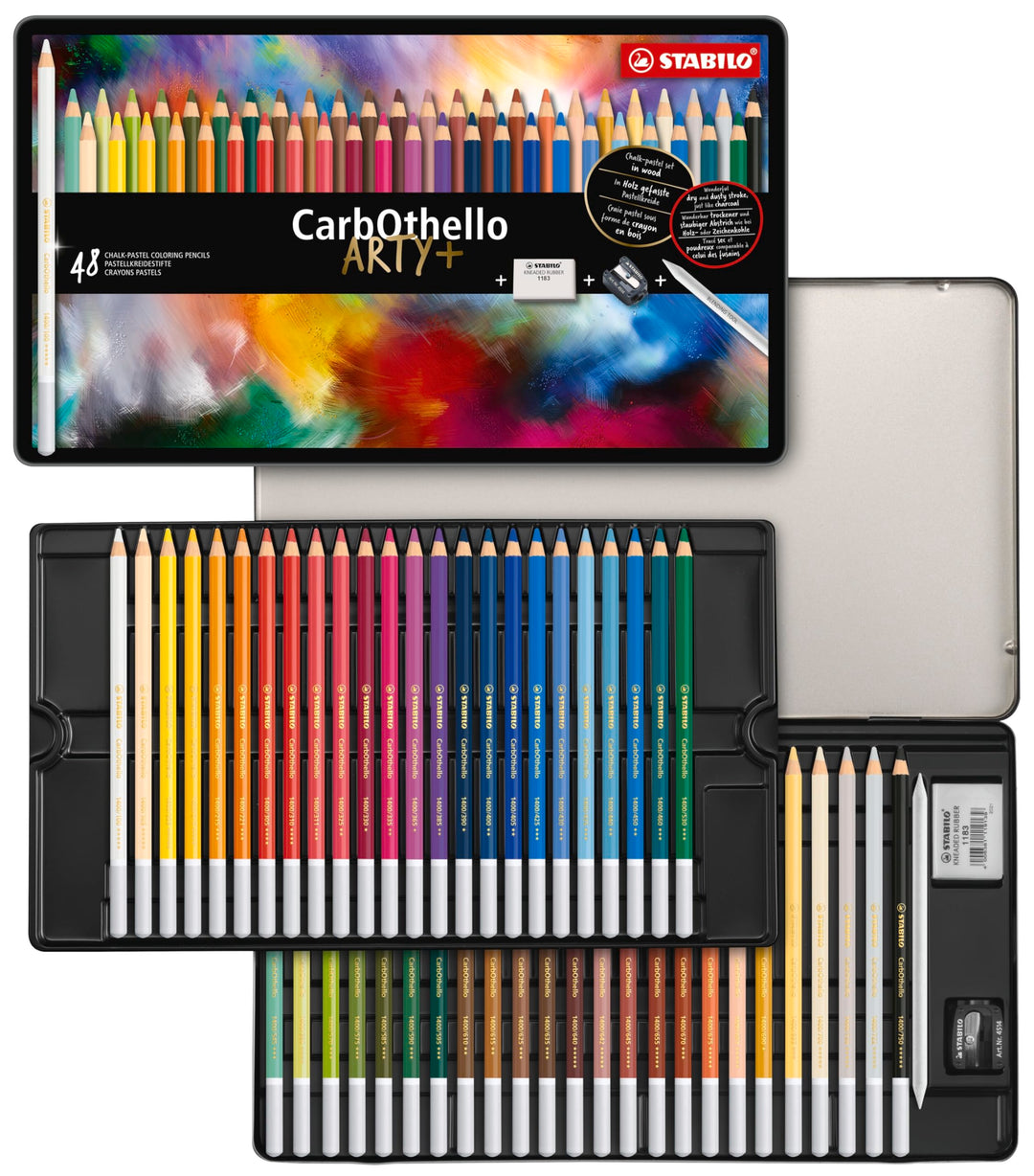 Pastellkreidestift - STABILO CarbOthello - ARTY+ - 48er Metalletui - mit 48 verschiedenen Farben 48e