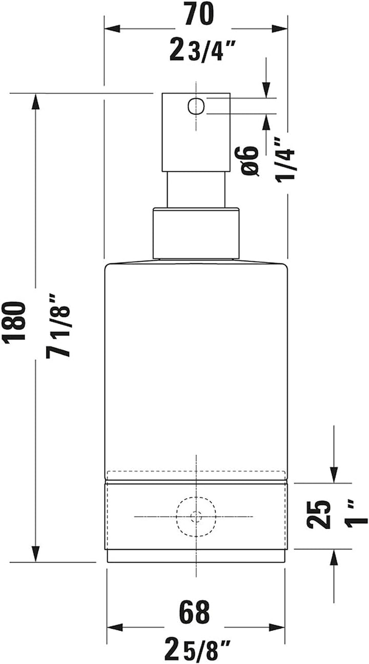 Duravit Seifenspender Karree, Flüssigseifen-Spender, Pumpseifenspender nachfüllbar, Wandmontage, Fas