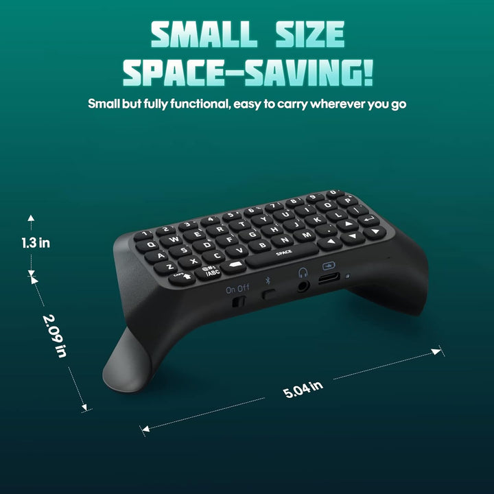 TiMOVO Grün Hinterlicht Tastatur für PS5 Controller, Kabellos Bluetooth Chatpad für PlayStation 5 Co
