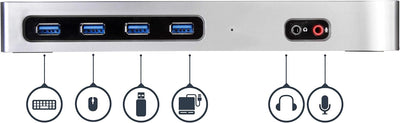 StarTech.com USB-C und USB-A DisplayLink Docking Station - Dockingstation für 2x Monitore 4K 60Hz Di