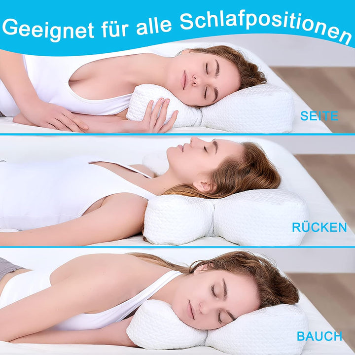 CUZEP Anti Falten Kissen,Seitenschläferkissen Anti Aging,Memory Foam Kissen Nackenhörnchen Ergonomis