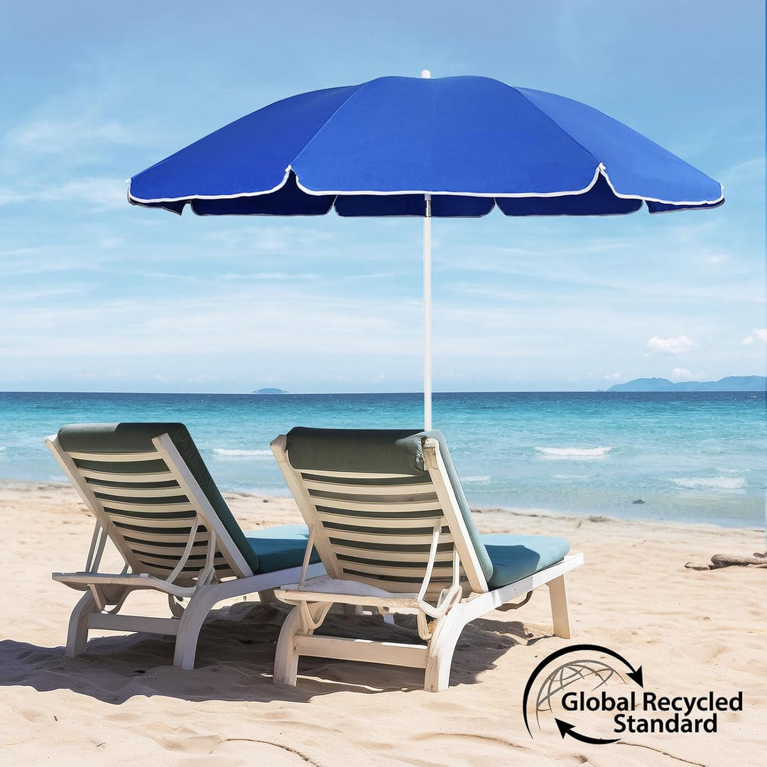 Sekey 160 cm Sonnenschirm Strand mit Schutzhülle für Balkon Garten & Terrasse Neigungswinkel und Höh