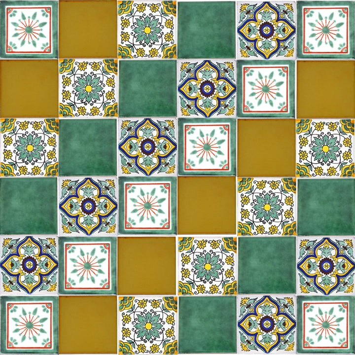Eine Packung von 25 mexikanischen handgemachten Talavera, 10,5 cm Fliesen