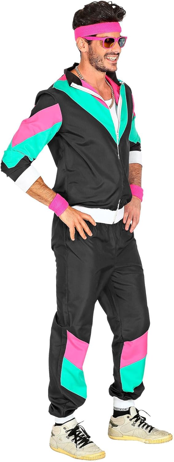 W WIDMANN MILANO Party Fashion - Kostüm Trainingsanzug, 80er Jahre Outfit, Jogginganzug, Faschingsko