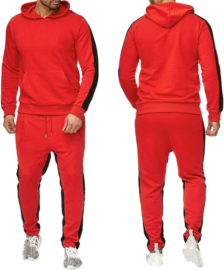 amropi Herren Trainingsanzug Jogginganzug Männer Kapuzenpullover und Jogginghose Sportanzug 6XL Rot,