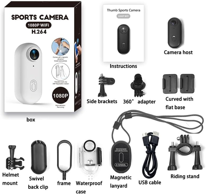 TKMARS Mini Action Cam 1080P WLAN, Magnetische Bodycam mit Clip, 120° Weitwinkel, 30M Wasserdicht, T