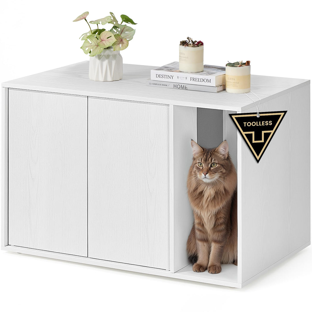 SONGMICS HOME Katzenklo-Schrank, Toolless-Technologie, Superschnelle werkzeuglose Montage, Katzensch