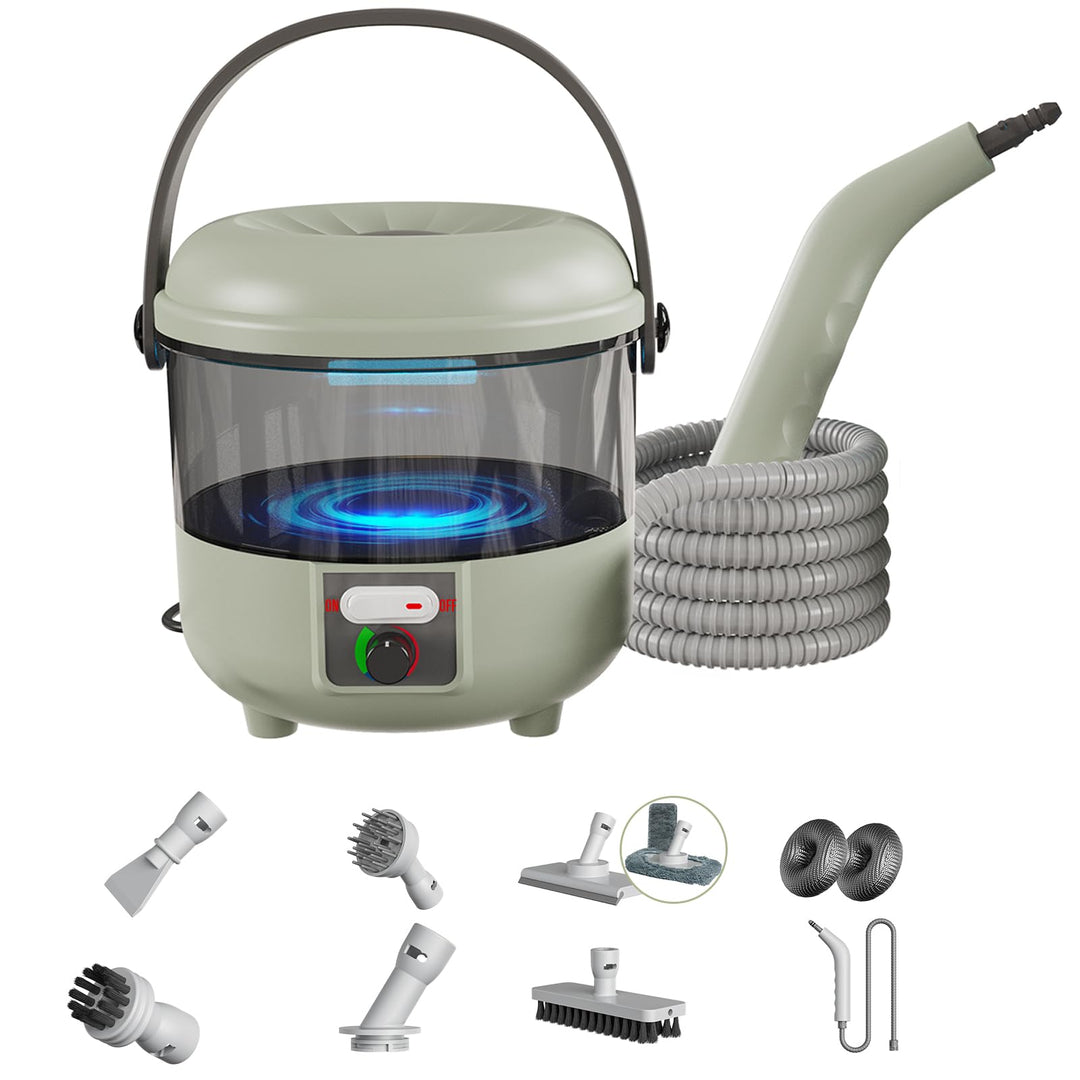 Dampfreiniger, 2500W Leistungsstarker Dampfreiniger Handgerät mit 6 Bürstenköpfen, Mehrzweck Steam C