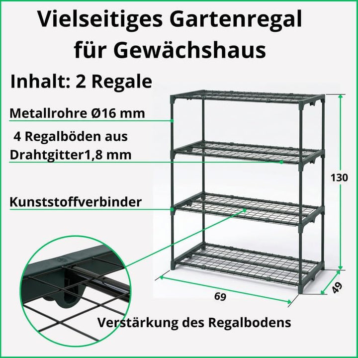 Pflanzenregal - Gartenregal 69x49x130 2er Set Pflanzenständer - Blumenständer Metall - Leiterregal -