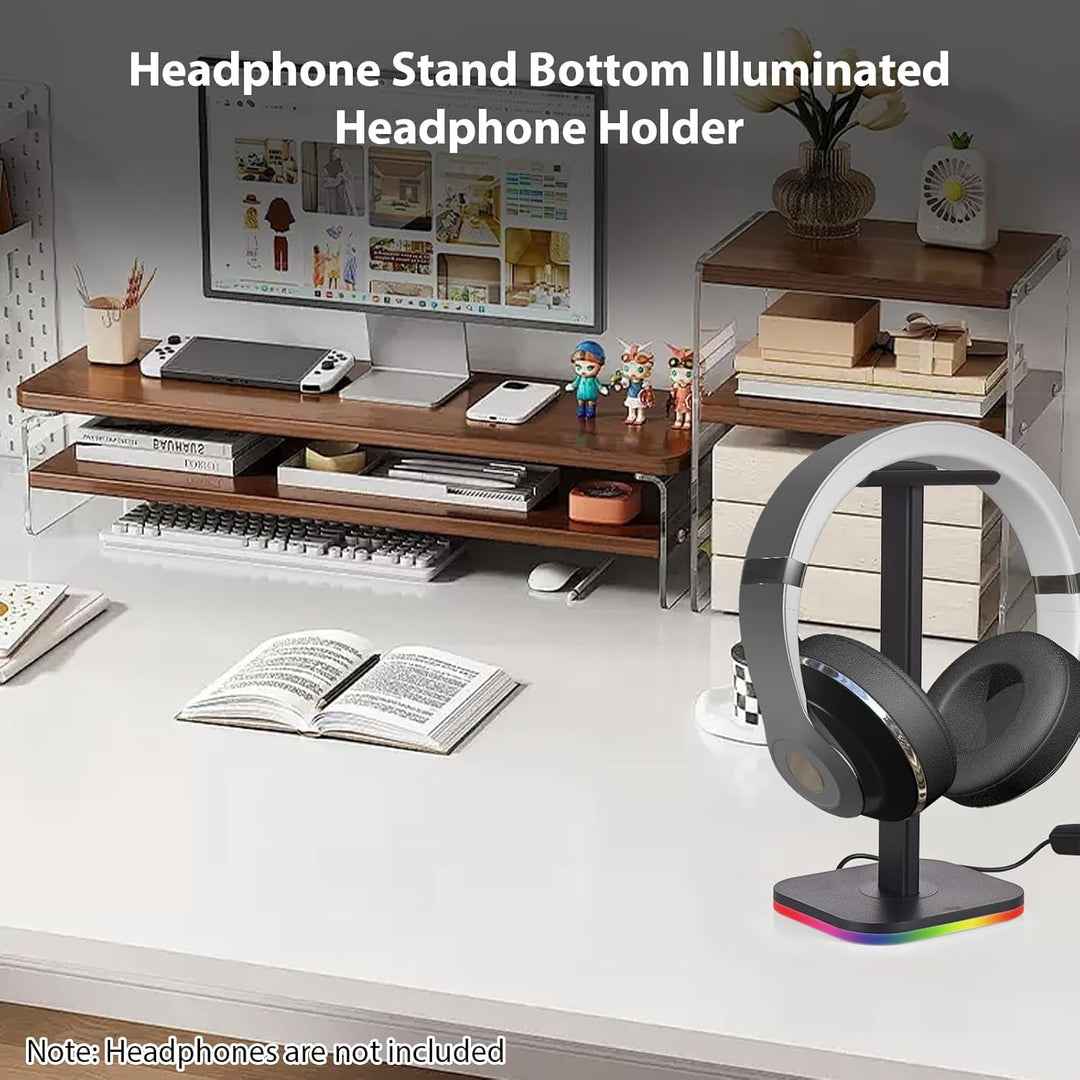 Btuty Kopfhörer-Halterung beleuchtet auf der Unterseite RGB-Licht für Schreibtisch PC Gaming-Headset