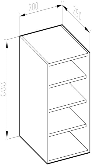 Vicco Hängeschrank R-Line, Anthrazit/Anthrazit, 20 cm Anthrazit Regalhängeschrank 20 cm, Anthrazit R