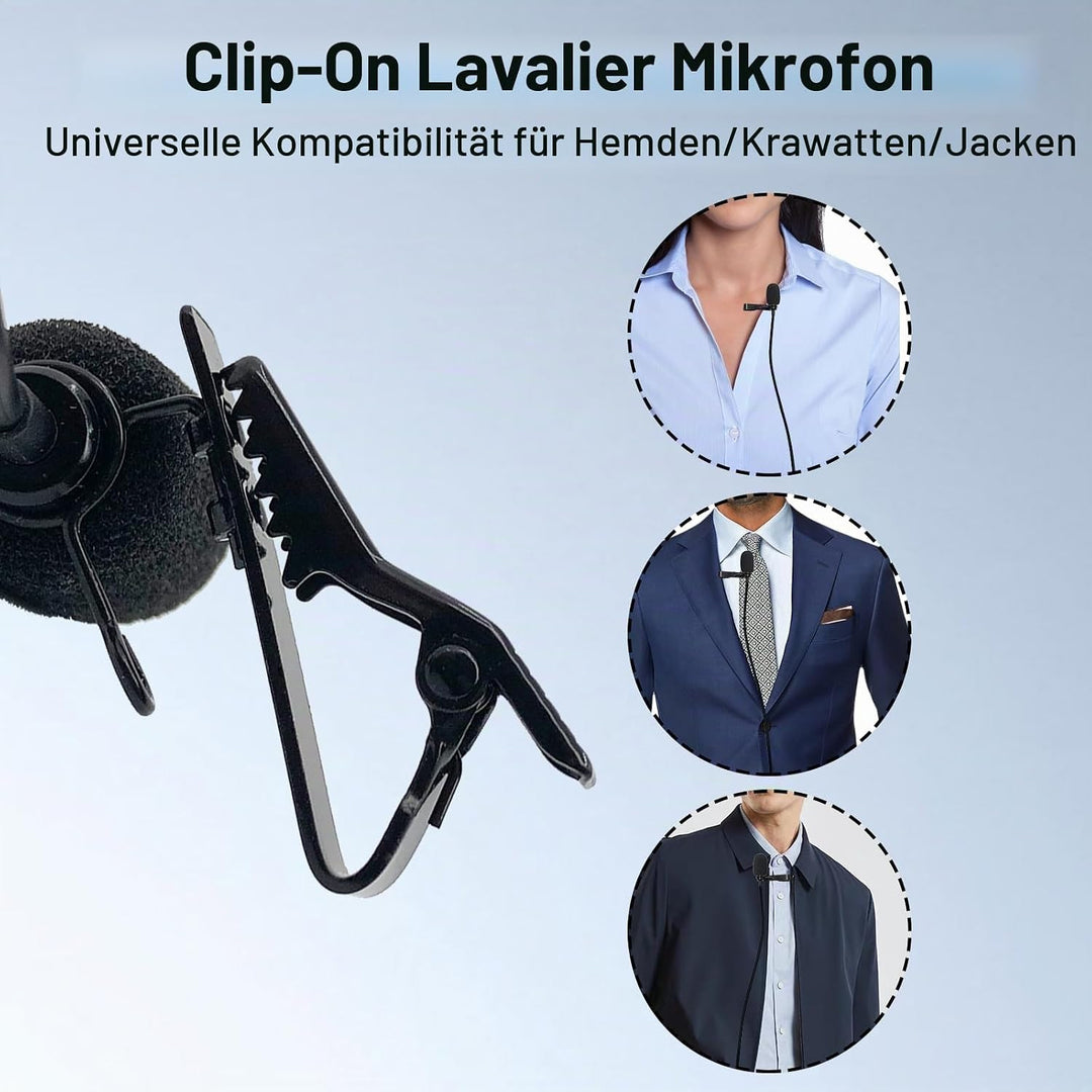 Lavalier-Ansteckmikrofon, Kondensator-Mikrofon, Kondensator, kabelgebunden, Lav-Mikrofon (gerader 3,