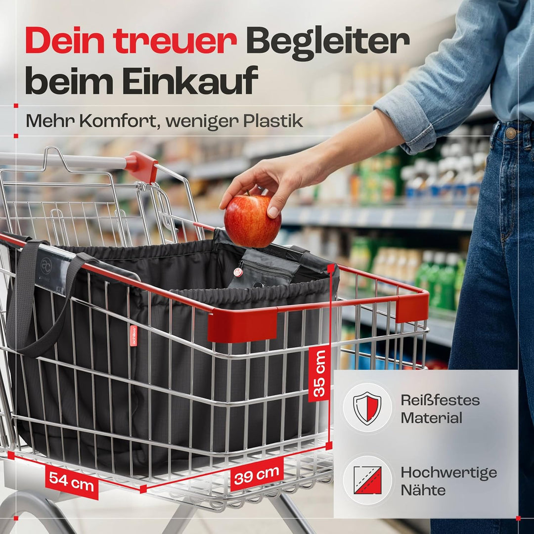 achilles Einkaufswagentasche faltbar, Einkaufswagentasche zum Einhängen, Shopper, Einkaufstasche für