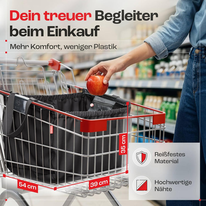 achilles Einkaufswagentasche faltbar, Einkaufswagentasche zum Einhängen, Shopper, Einkaufstasche für